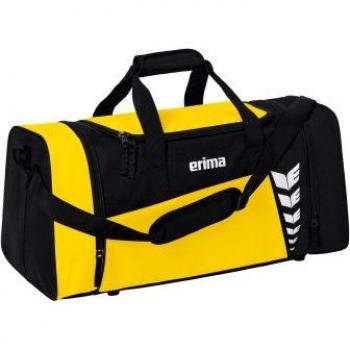 Bolsa de deporte Erima Six Wings 28L, material resistente, compartimento principal amplio, bolsillo lateral para botellas, correa ajustable y acolchada, diseño moderno y ligero