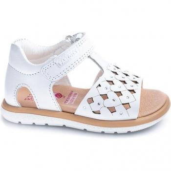 Sandalias Pablosky 038800 en color blanco con talón cerrado y cierre de velcro