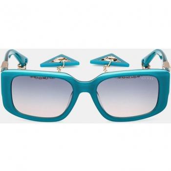 Guess Women's Rectangular Turquoise Acetate Sunglasses GU7891 87W 140mm