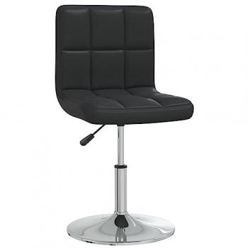 Taburete de cocina de cuero sintético negro ajustable y confortable vidaXL