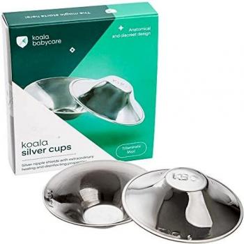 KOALA BABY CARE® Pezoneras Maxi, Plata - Protección y Comodidad para Pezones Sensibles (2 Piezas)