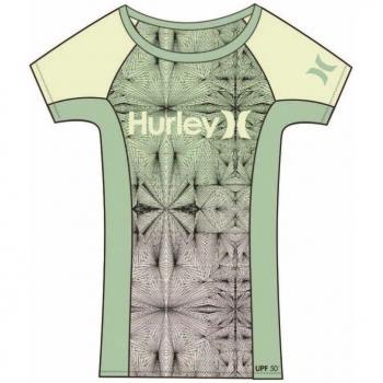 Hurley - One and Only S/S Rashguard, color verde , talla L