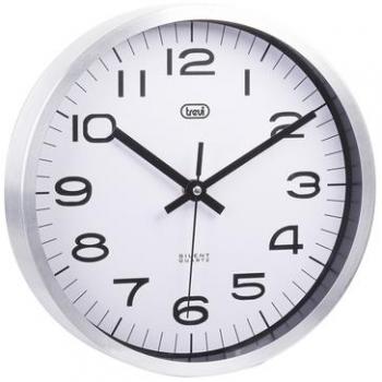 Reloj de Pared Trevi OM 3516S Plata - Reloj de Metal 25 cm con Movimiento Silencioso Sweep