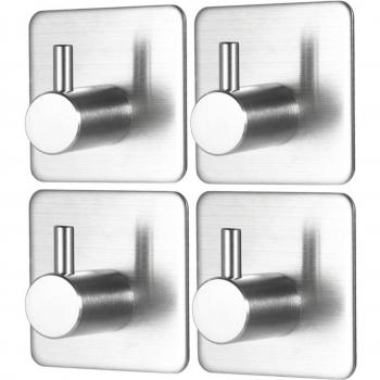 4 Ganchos Autoadhesivas Juego de AceroInoxidable para Colgar en la Pared, para Baño, Dormitorio, Cocina,de Esonmus;