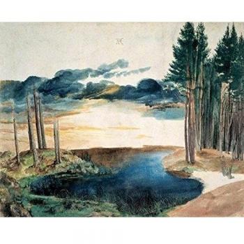 Legendarte - Cuadro Lienzo, Impresión Digital - Estanque En El Bosque - Albrecht Dürer - Decoración Pared cm. 80x100