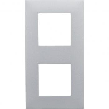 Legrand - Marco doble Valena Next con acabado en aluminio y ABS para 2 elementos