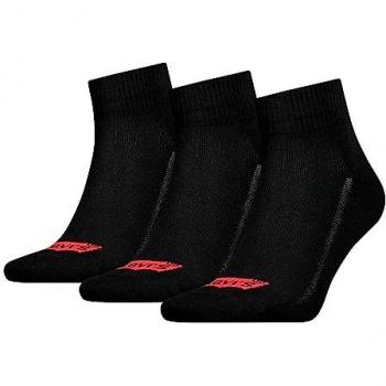 Pack de tres pares de calcetines tobilleros Levi's para hombre, algodón reciclado, con detalle de logo