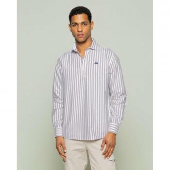 Camisa Scotta polera stripes burdeos y blanca de hombre