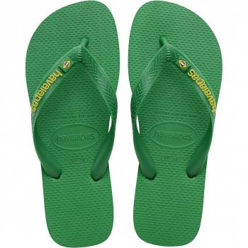 Havaianas - Chanclas unisex con diseño neon Brasil Logo en verde patria y amarillo cítrico.