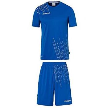 Conjunto completo de fútbol Uhlsport Score 26 Azul para hombre, incluye camiseta y pantalón corto, disponible en 10 variantes para adultos y niños