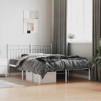 Cama solar con cabecero de metal blanco 140x200 cm sin colchón vidaXL