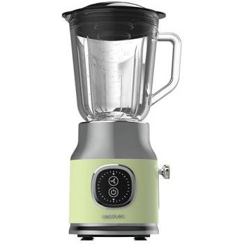 Cecotec RetroTwist Green Batidora de Vaso Retro 800W, Cuchilla de 4 Hojas con Recubrimiento de Titanio Negro, Jarra de 1L, Función Pulse, Diseño Vintaje en