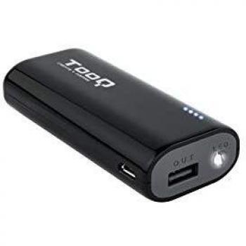 TooQ PowerBank 5200mAh con Luz LED, 1 USB 5V/1A, Negro - TQPB-1052-B