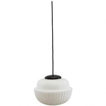 Lámpara Colgante Acorn de Cristal Blanco Ø29cm - E27, Max 25W, 2.50m Cable Textil
