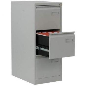 Armario de archivo colgante Bisley Light, 3 cajones, 1 vía, DIN A4, color gris claro