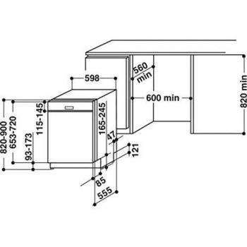 Lavavajillas Integrable Whirlpool 60cm 14 Cubiertos 44db WBC3C34PB