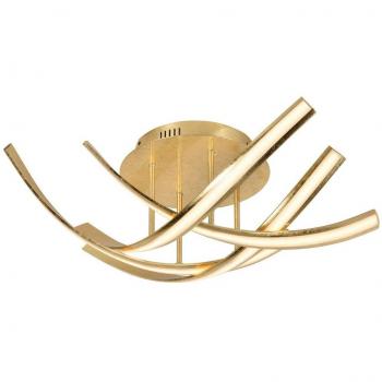 Plafoniera LED dorada Linda dimmable con diseño moderno y función SimplyDim