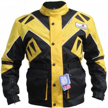 German Wear Textiles chaqueta para motorista Chaqueta, Negro/Amarillo