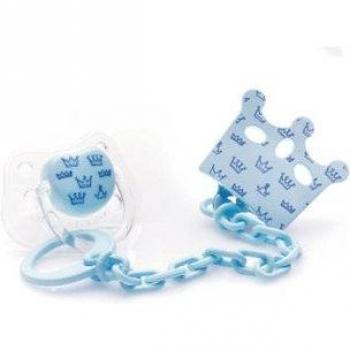 Cadena y Chupete Silicona Azul 0-6 meses 1 unidad