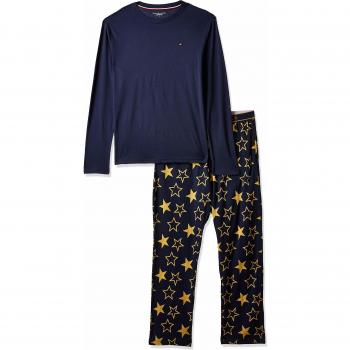 Tommy Hilfiger LS Pant Star Set Pantalones de Pijama, Multicolor
