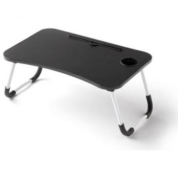 Mesa Auxiliar Plegable Multifuncional Basic, 60x40x28cm, Madera de Ingeniería, Negra