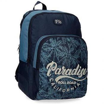 Roll Road Palm Mochila Escolar Doble Compartimento Adaptable a Carro Azul 33x44x13,5 cms Poliéster 19.6L