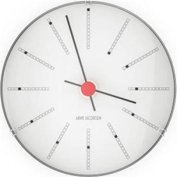 Arne Jacobsen Bankers Reloj de Pared, Roble, 12 cm