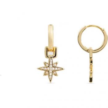 Pendientes de Circonita Brillante en Oro Amarillo de 18k - Modelo Sionqui y África