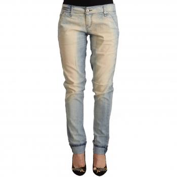Light Blue Washed Cotton Low Waist Skinny Denim Jeans - IT42|M