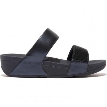 Sandalias Fitflop Lulu Opul Negro con Tecnología de Amortiguación Triple