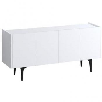 Aparador Blanco 4 Puertas L150 cm - Diseño Contemporáneo Polaris