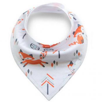 Recién nacido algodón babero bebé Bandana Drool baberos infantil cartoon Saliva Toalla Pañuelo Bufanda, color Fox-White, tamaño recién nacido