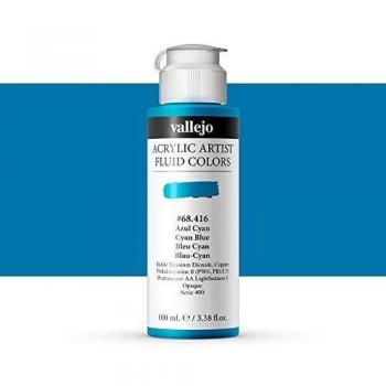 Vallejo : Fluid Artist Acrylic Paint : 100ml : Cyan Blue