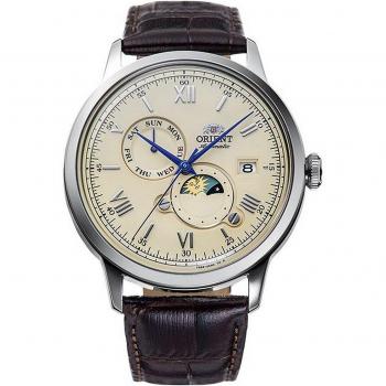 Reloj Orient Sun and Moon Automático RA-AK0803Y10B para Hombre con mostrador champán