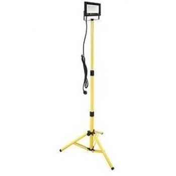 Proyector LED 50W con trípode amarillo y cable de 3m, luz día 6000K, IP65