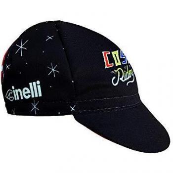 Cinelli Unisex's Sergio Mora Cosmic Riders - Gorra de ciclismo, color negro, talla única