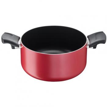 Cacerola Fonda Antiadherente Lagostina 20cm, Cocina Mediterránea, Aluminio, Rojo