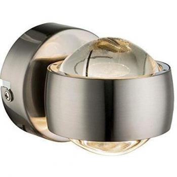 Aplique de Pared LED Randi, Níquel Mate, 3500 lm, Metal y Cristal, Dimensiones: 7.5x7x10 cm