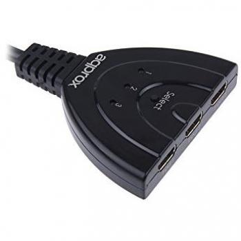 Approx APPC28 - Kit de 3 Puertos HDMI Switch 1080P, Color Negro