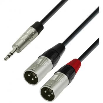Adam Hall 4 Star Series 1.8m Rean 3.5mm TRS Stereo to Dual XLR Male Audio Cable