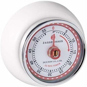 Zassenhaus Speed Retro Magnetic Kitchen Timer - White