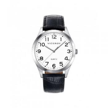 Reloj Viceroy Hombre 42233-04 de Acero Inoxidable con Elegante Correa de Piel Negra