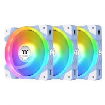 Ventilador Suplementario Thermaltake SwaFan EX Sync 140mm RGB Silencioso (≤ 23 dB) - Paquete de 3 Unidades en Azul Hydrangea