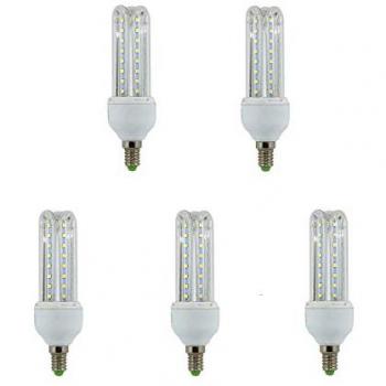 Lámpara Bombilla Led 3U Tubo E14 9 W (4000K luz día) - Pack de 5 bombillas