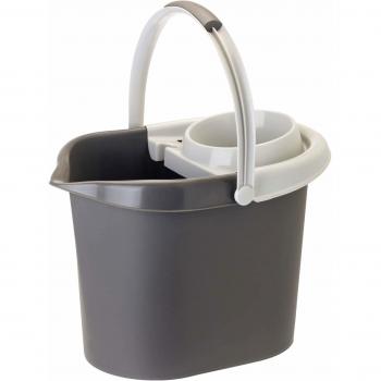 VIGAR Cubo Rectangular Gris con Escurridor de 12 L, PP, 37.5x27x28