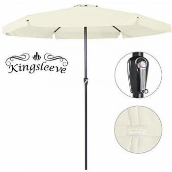 Parasol de Jardín Maui Beige 3,3 m con manivela, protección UV 80+, repelente al agua, fácil manejo, ideal para balcón, terraza y jardín