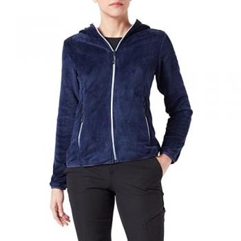 CMP Women's Highloft Fleece Hoodie Jacket - Blue/White XS