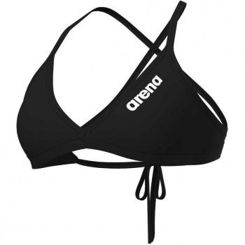 Bikini Deportivo Arena Team Solid Top Mujer, Bañador de Secado Rápido en Tejido MaxFit Eco, Resistente al Cloro y Salitre, Protección UV UPF 50+