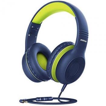 Mpow CH6 Auriculares para niños, Volumen Limitado en el oído Auriculares para niños con Conector de Audio de 3.5 mm para niños, niñas y niños, Auriculares con Cable Ajustable y Plegable con micrófono