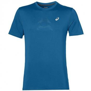 Asics SS Crew Camiseta de Manga Corta, Hombre, Azul